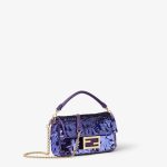FENDI Baguette® Mini Bag embroidered with purple sequins - Image 5
